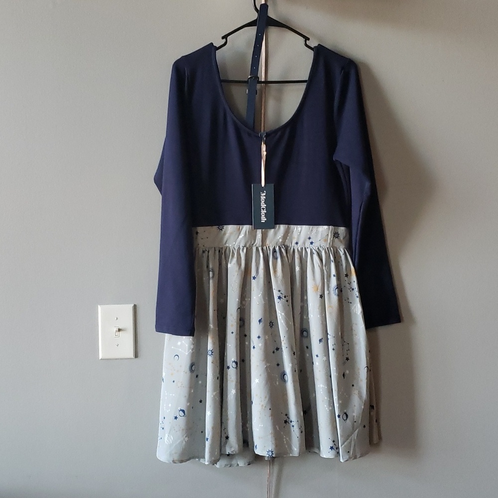 Modcloth Doubly Desirable Long Sleeve Dress in L